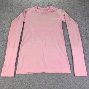 Lululemon Swiftly Tech Tee Shirt Womens 4 Pink Long Sleeve Athletic Gym Running
